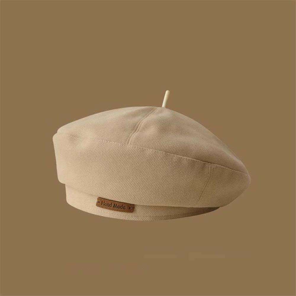 Solid Color Woolen Beret Warm Winter Beanie Sunshade Bonnet Painter Cap Fashion Girls