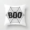 New Halloween Black and White Skull Pumpkin Printed Peach Leather Velvet Pillowcase Sofa Office Cushion Cover