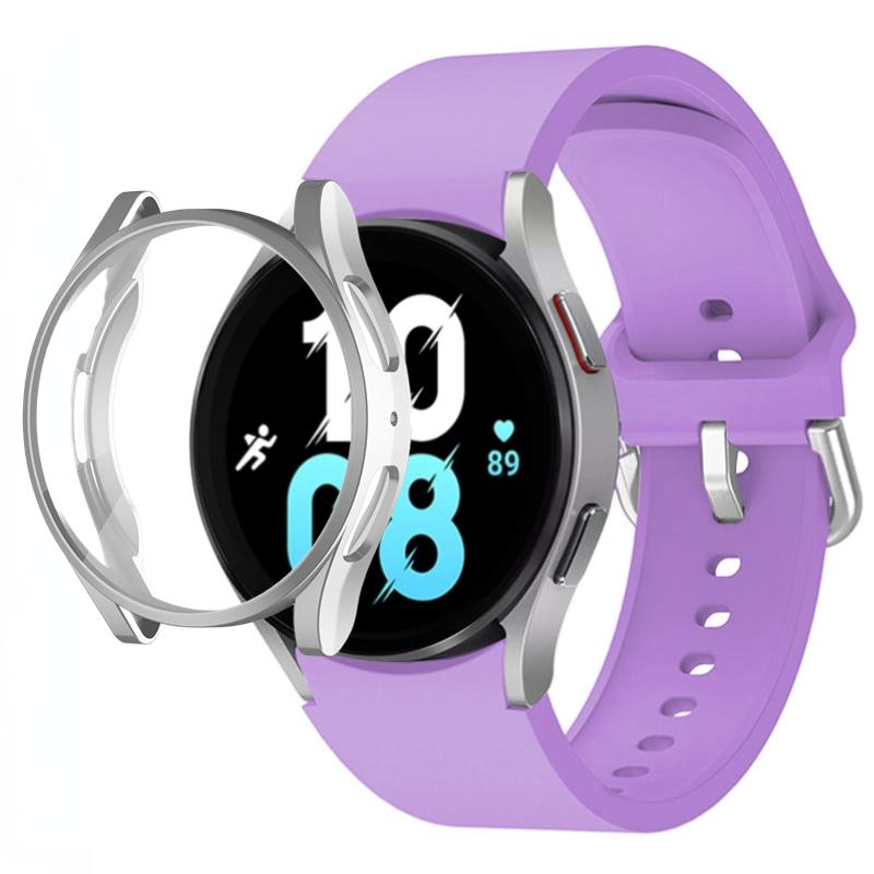 Silicone Strap+TPU Case for Samsung Galaxy Watch 5 44mm 40mm/4 44mm 40mm Sport Wristband for Samsung Watch 5/4 Protective Shell