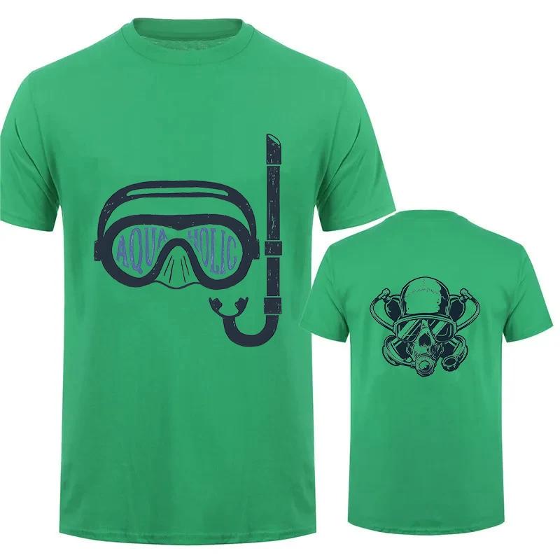 Summer Causal Shirt Scuba Diver Twinset Diving Print Men's Brand T-shirts Scuba Diver Design Breathable Men Women Street Tshirts