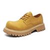 Big Head Business Leather Shoes Men's British Style Platform Tooling Casual Shoes Round Head Dress Wedding Derby Shoes 2038-J