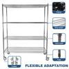 5-Tier 70.87x59.76x23.98in Heavy Duty Steel Storage Rack with Wheels Rolling Storage Shelf for Warehouses Closets Kitchen School