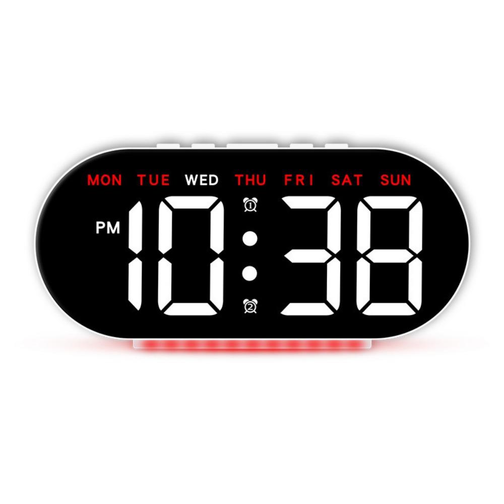 Adjustable Brightness LED Electronic Clock Large Screen Ambient Light Clock Bedroom Decor red light