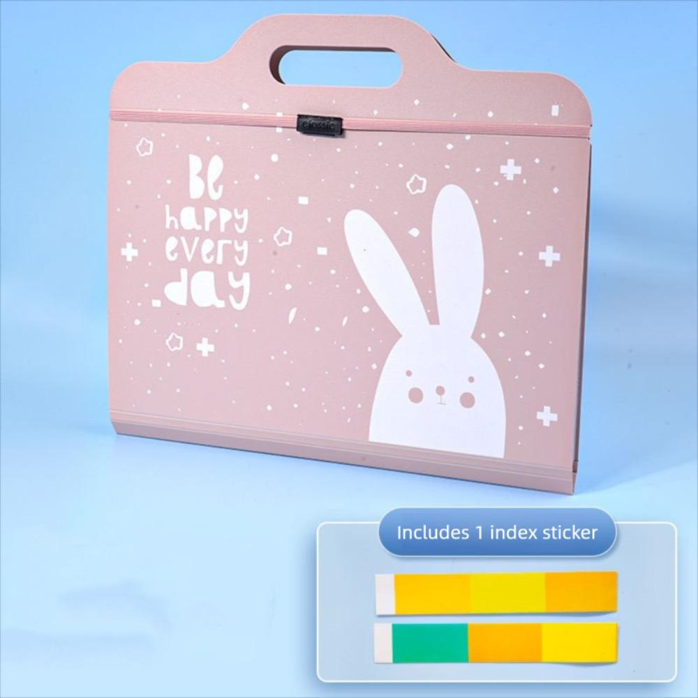 

13 Pockets File Folder Multifunctional Waterproof Document Bag Portable Dirtyproof Test Paper Storage Booklet рожевий