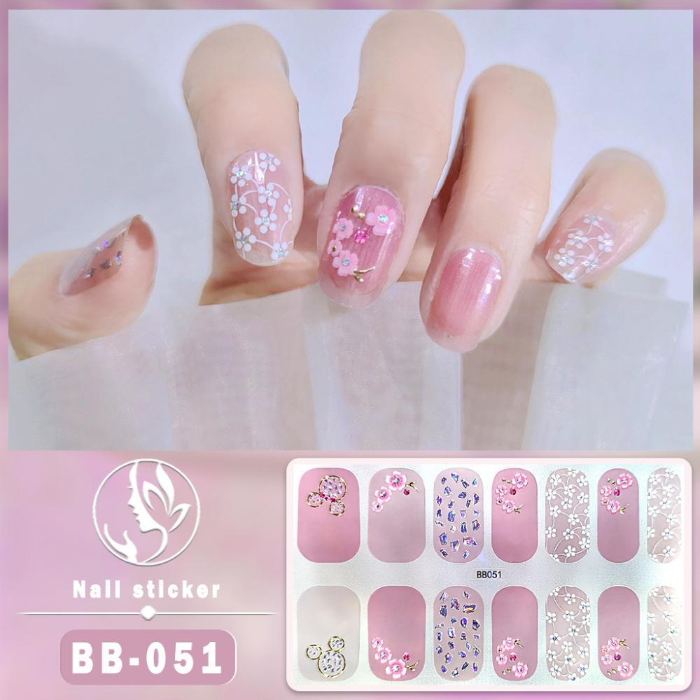 Three-dimensional Waterproof No-bake Gel Nail Polish Film Full Sticker, Spring and Summer Nail Art Film Paper Nail Film Paper
