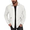 Herren Herbst Waffelstrick Reißverschlusstasche Revers Cardigan