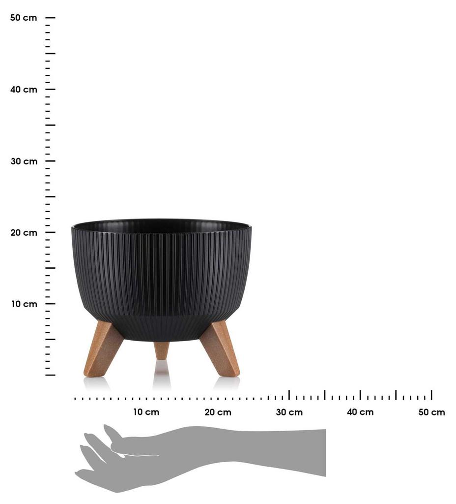 Donica Rosa Linea Eco Czarna 24Xh15 Cm