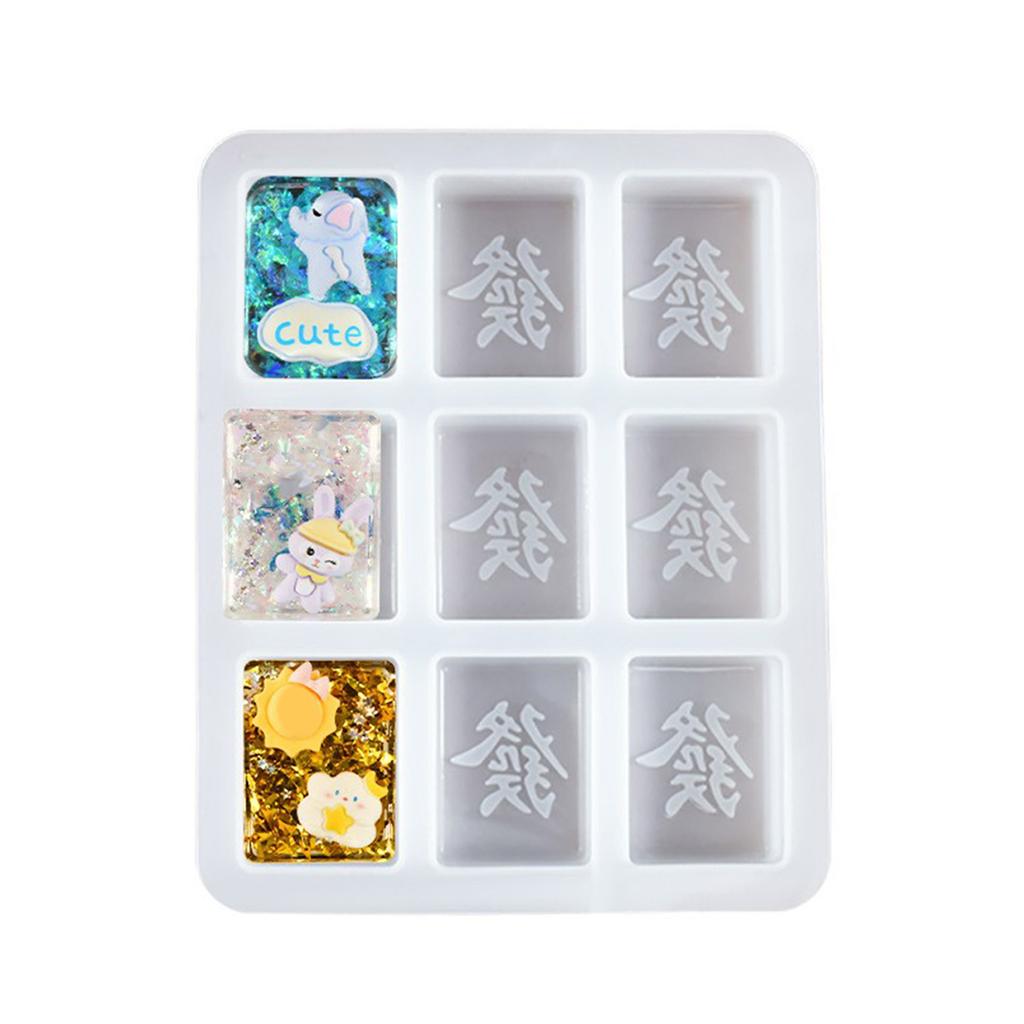 Beautiful Mahjong Pendants Drop Glue Silicone Mold for Mahjong Pendants Delicate Fortune Mahjong Mold for Decorations