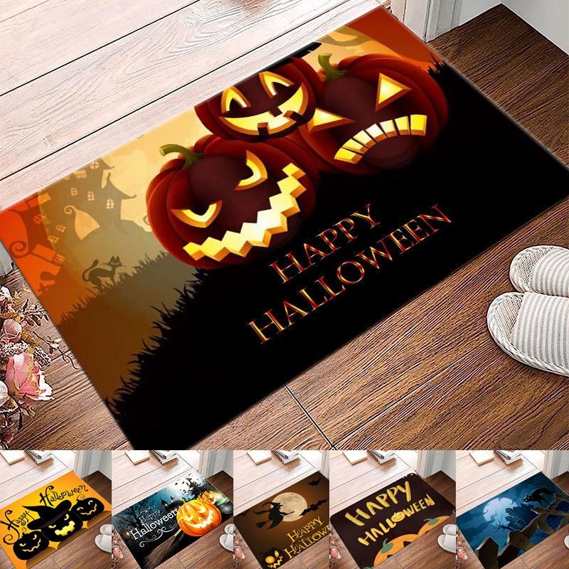 Halloween Cartoon Pumpkin Door Mat Carpet Kitchen Bedroom Living Room Home Rugs 60/80/90cm