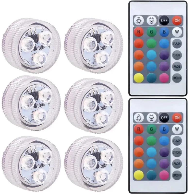 3/10Led Swimming Pool Light Remote Control RGB Dive Fish Light LED Underwater Lamp Ship/Car Decorative Lamp for Vase Aquarium