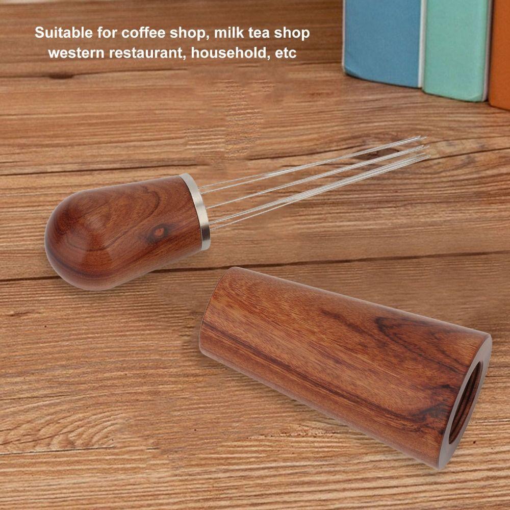 Reddish Brown Coffee Stirring Tool 8 Pins Espresso Distribution Tool For Professional Coffee Shop