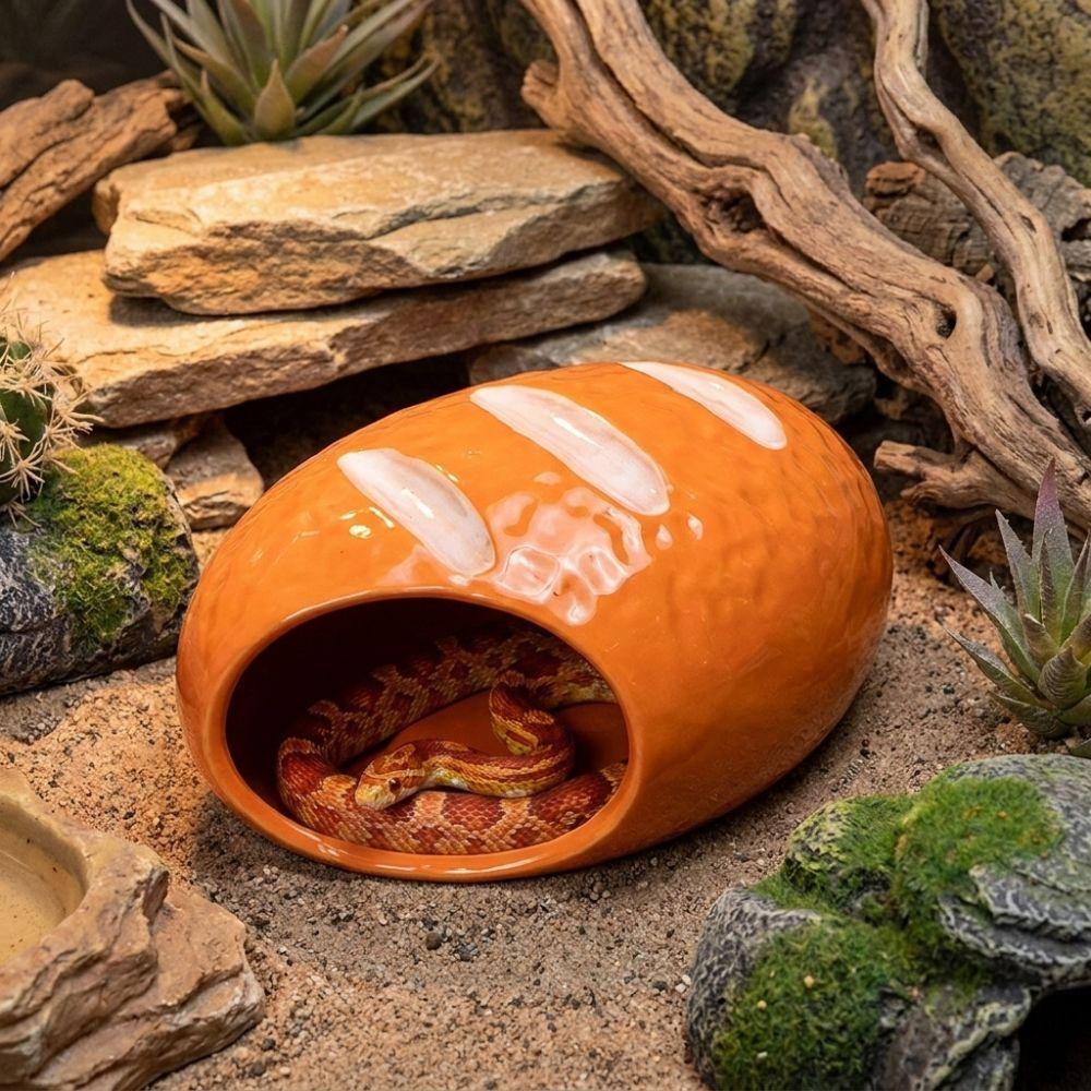 Cooling Bread Shaped Reptile Hideout Anti-slip Fish Spawning Cave Pet Habitat Cave Reptile Cage
