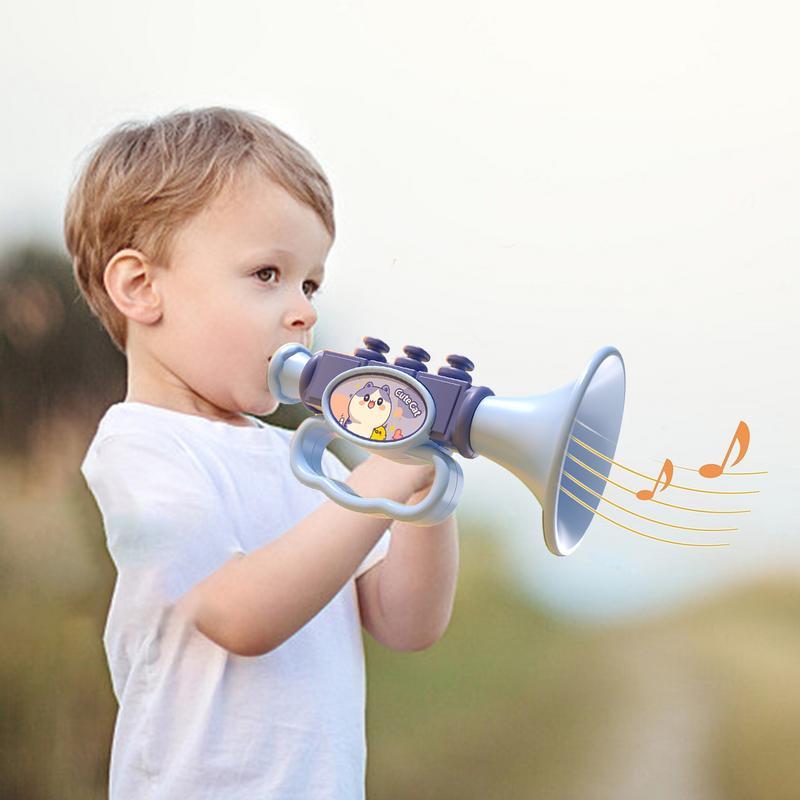 Kids Trumpet Cute Mini Trumpet Cartoon Clarinet Blow Horn Noise Makers Learning and Educational Toys for Children Boys Girls