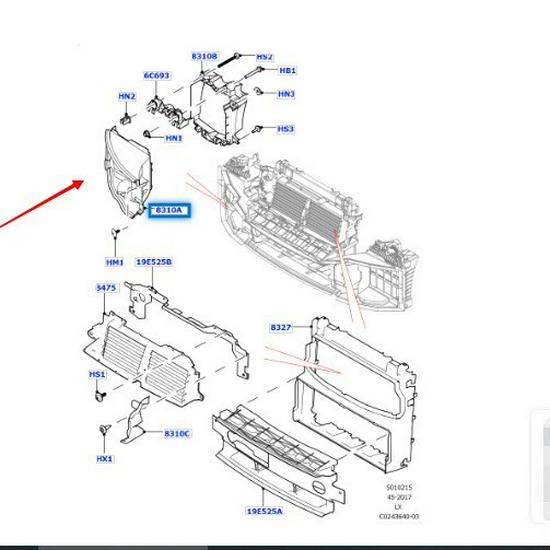 Air Deflector Compatible with 2014 Land Rover Range Rover Sport (LR044392/LR044395)