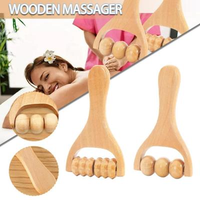 Yousheng Wooden Massage Roller Body Muscle Relaxation Tool for Neck Back Legs Handheld Acupressure Stick Massager for Body Shaping Anti Cellulite