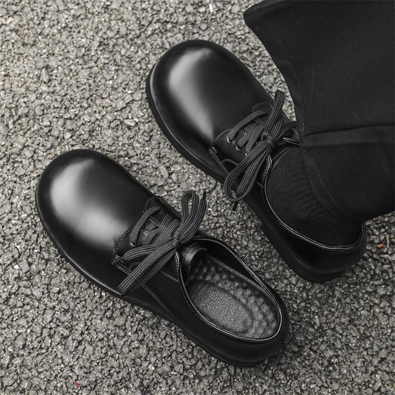 2024 Men's Shiny Round Toe Formal Height-Increasing British Workwear Shoes