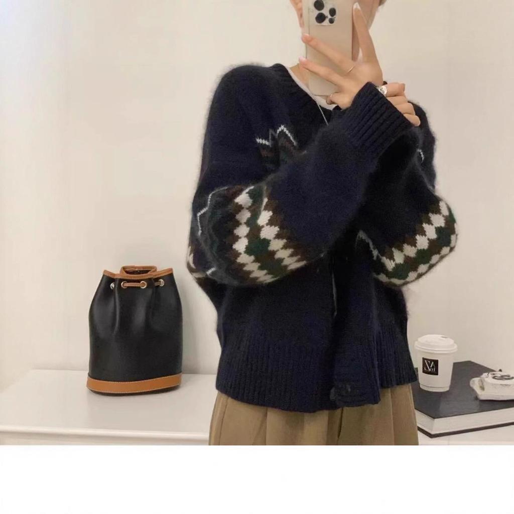 Women's 100% Wool Cashmere Cardigan Sweater - Korean Style, Round Neck, Loose Fit for Autumn/Winter