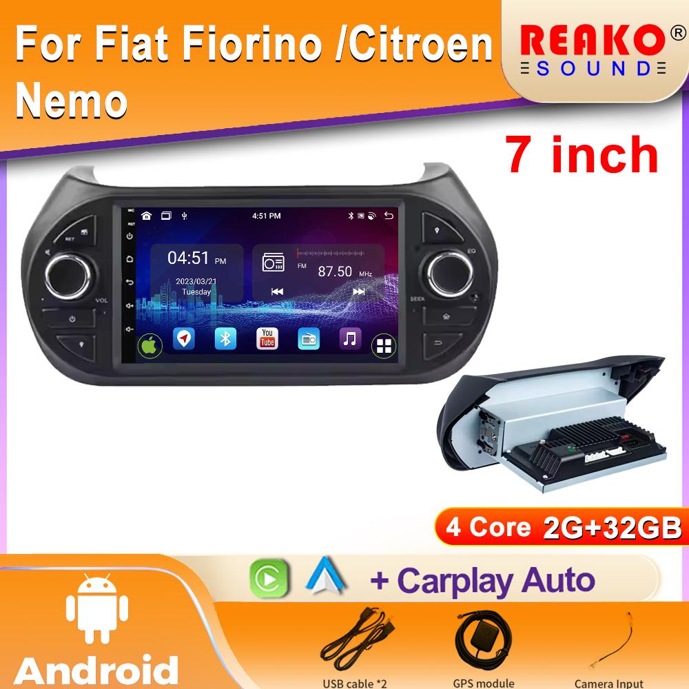 7 cali AI 1din Radio samochodowe z Androidem multimedialny odtwarzacz wideo dla Fiat Fiorino / Citroen Nemo / Peugeot Bipper GPS Carplay 4G RDS