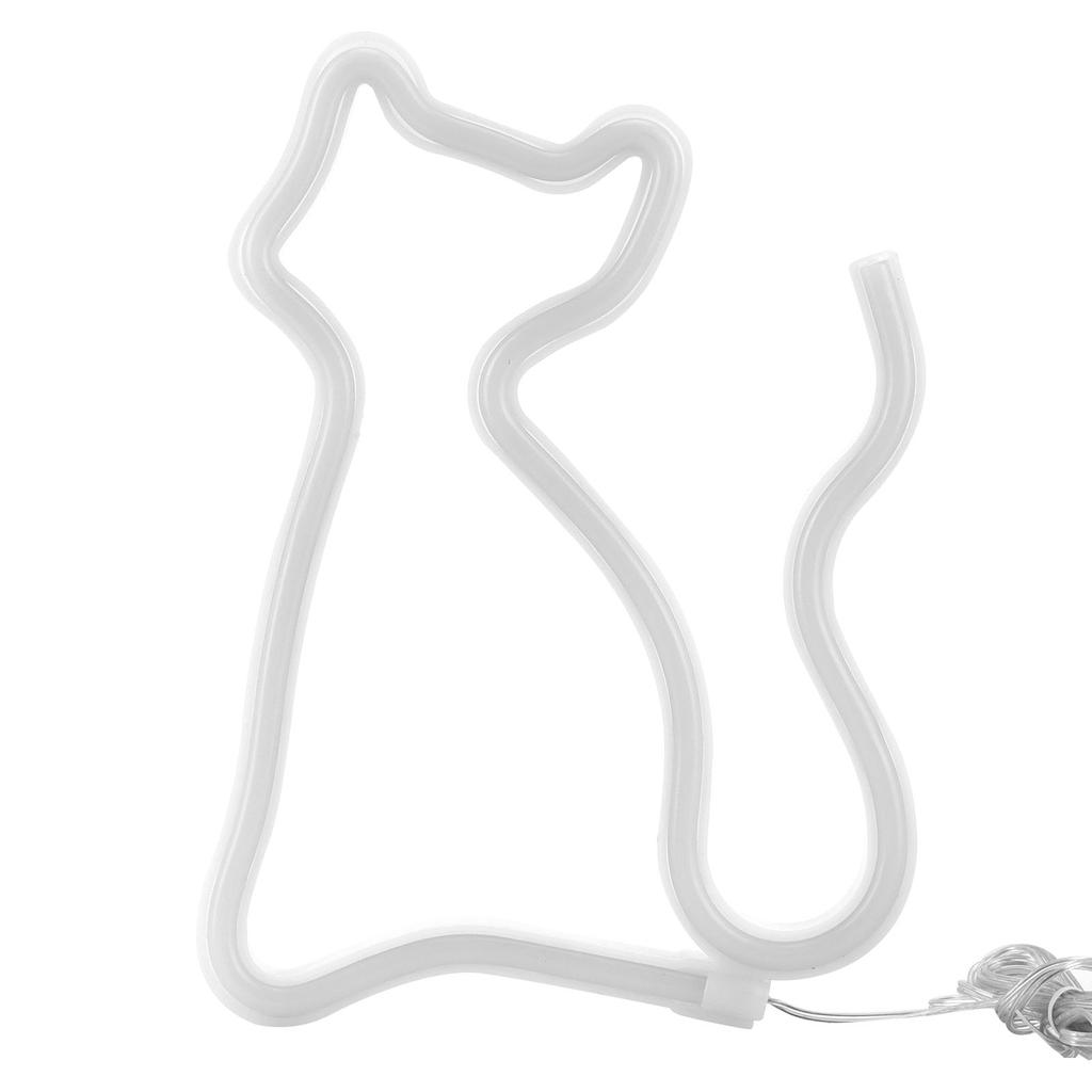 Cat Shaped Neon Sign LED Neon Light Decorative Art for Wedding Party USB Battery PoweredWarm Colour
