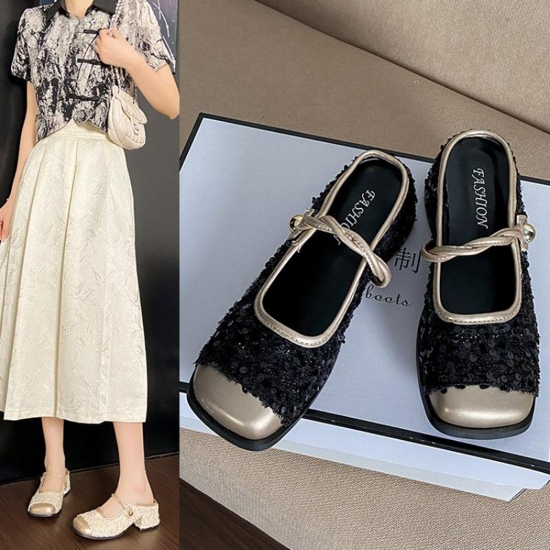 

Женские туфли Мэри Джейн 2025 Лето Новая Мода Платформа Высокий Каблук Туфли-лодочки Женская Вечеринка Танцы Свадебная Обувь Женский Большой Размер 40 42 чёрный