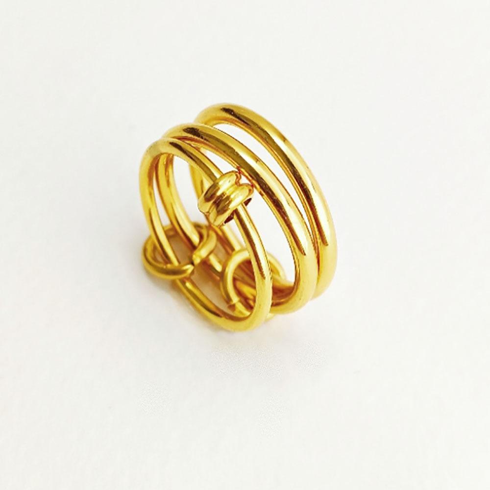 Fashion Gold And Silver Gold-Plated 4 Stackable One-Piece Thick Sparkling Zircon Rings For Women's Party Jewelry Rings