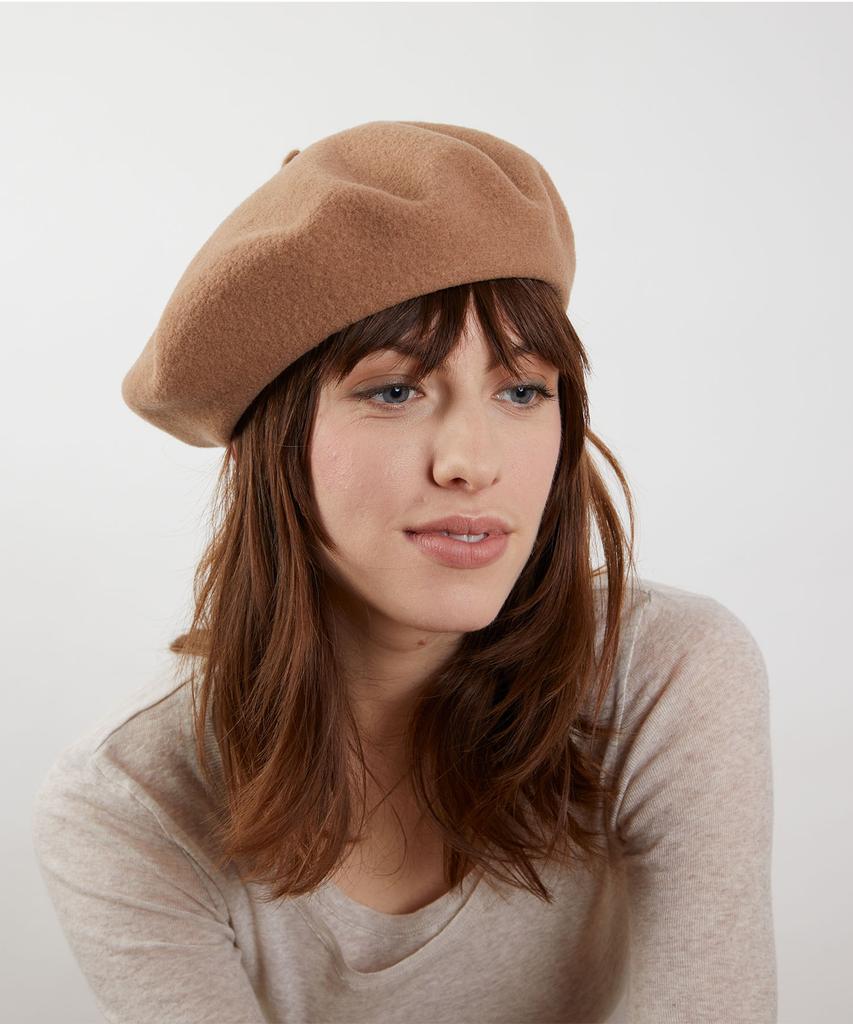 Loleleu Authentic Wool Beret Camel