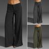Women Pants Solid Color Wide Leg Summer Vintage Straight Trousers Streetwear
