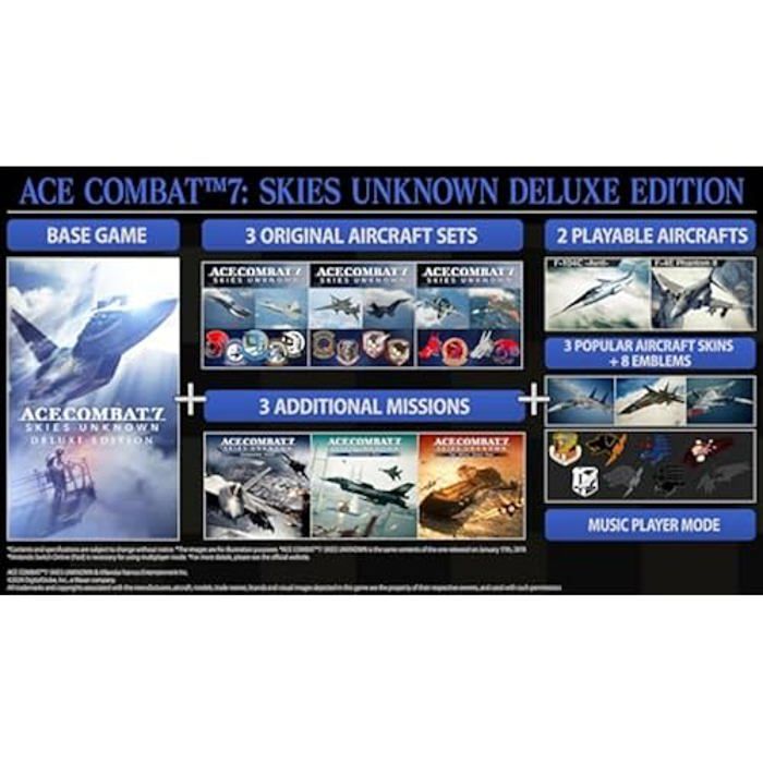 Jeu vidéo - ace combat 7 - deluxe edition - nintendo switch - combat aérien - graphismes époustouflants