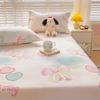 Romantic Love Bow Pattern Fitted Sheet Set Skin-friendly Breathable 3Pcs Mattress Cover with Elastic Band Queen Size Bedding Set