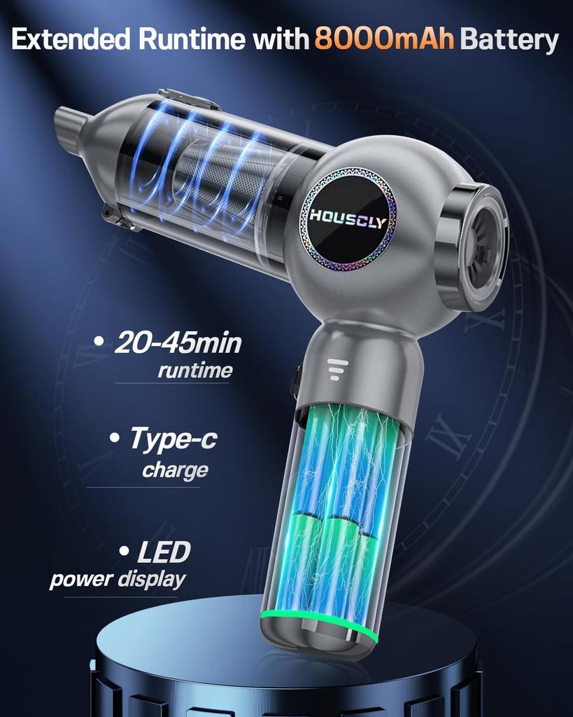 Portable Cordless Car Vacuum 25000Pa, Rechargeable 4-in-1 Handheld Cleaner for Car, Office, Home