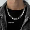 Men's Trendy Cuban Chain Necklace - Titanium Steel, Non-fading, Thick Iron Chain, Hip Hop Style, European/American Fashion.