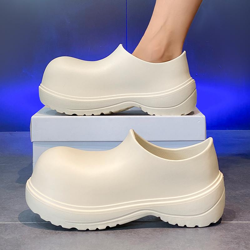 Thick-Soled Baotou Half Slippers For Men And Women'S Outerwear Spring And Summer New Anti-Slip Waterproof Chef Shoes Large-Toe Sandals