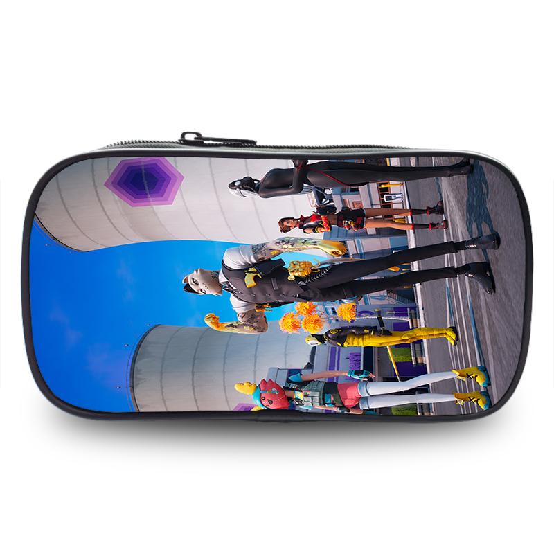 Fortnite Cartoon Lightweight Two Layer Pencil Pouch, Unisex Kids Aged 6-14 Light Portable Student School Stationery Storage Case