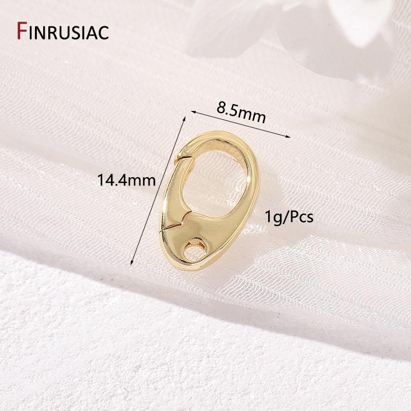 14K Gold Plated Brass Heart Shape Spring Clasp Connector Clasp For DIY Bracelet Necklace Handmade Jewelry Making Findings