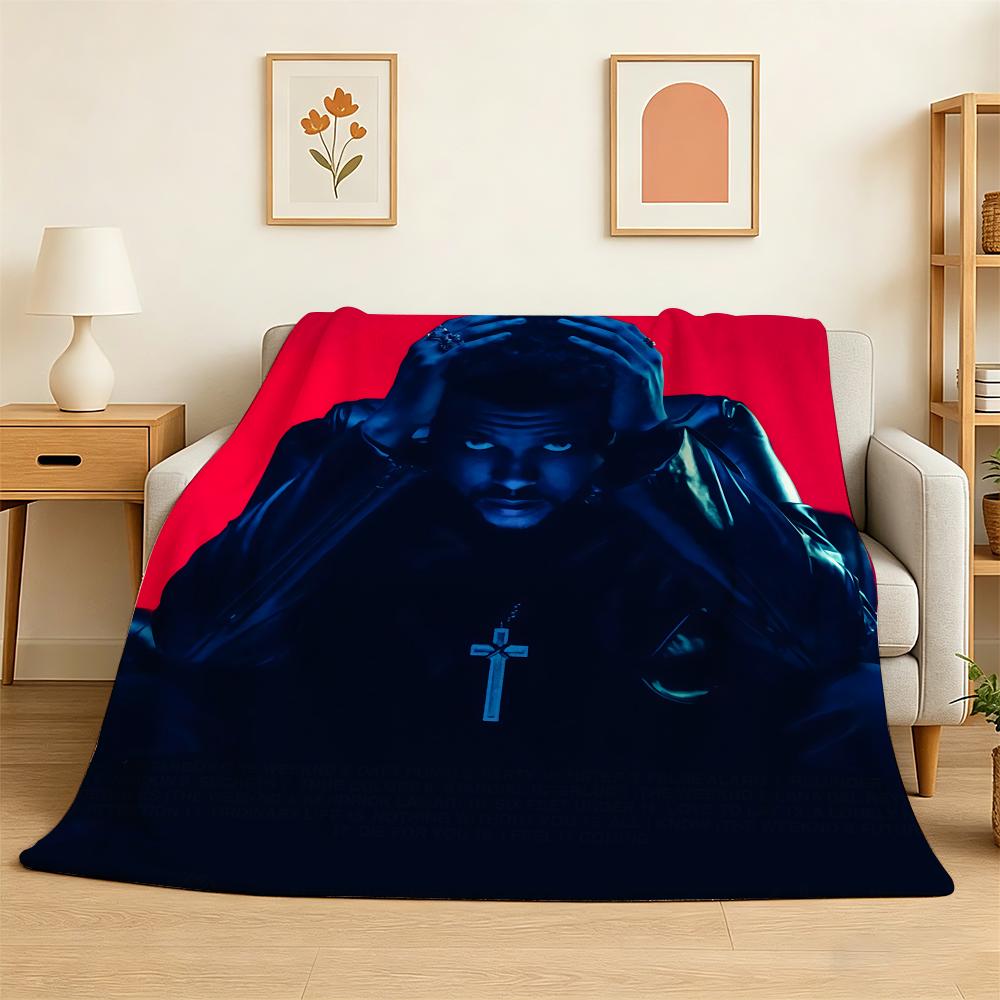 Singer Album The Weeknd Throw 240g Flannel Blanket Lightweight Soft Skin-friendly Summer Thin Throw Blanket 75X95CM