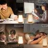 Wood Grain Touch Remote Bedside Table Lamp - 13-Color Night Light with Tap Control