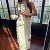 Available: Spring Collection - Hand-Knitted Round Ring Vest and Skirt Set