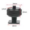3/8 1/4 Double Nut Single Cold Shoe Tripod Mount to Flash Hot Shoe Screw Adapter for GoPro Hero Action Camera DSLR Photo Studio