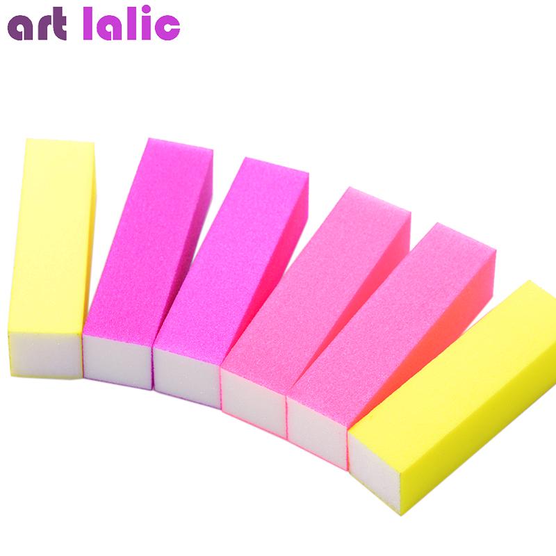 6Pcs/Pack Nail Art Buffer File Fluorescence Block Pedicure Manicure Buffing Sanding UV Gel Polish