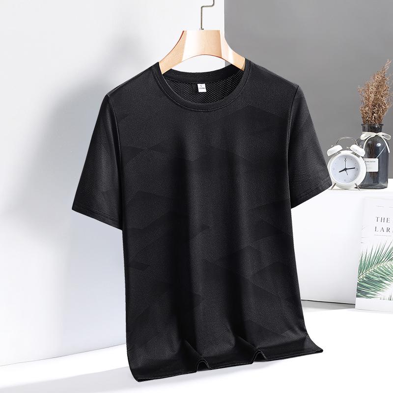 Camiseta de Manga Corta de Seda de Hielo Camuflada para Hombre, Camiseta Fina Holgada de Secado Rápido, Ropa Deportiva para Correr, Top Elástico para Hombre, Talla Grande