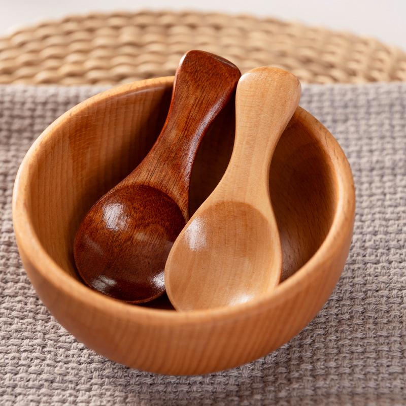 Mini Natural Wooden Short Handle Scoop Tea Honey Coffee Salt Sugar Spoon Cooking Tools Household Kitchen Gadgets