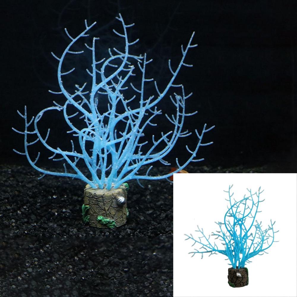 

Имитация Аквариум Коралловые Растения Силиконовый Подводный Коралловый Орнамент Ландшафтный дизайн синий