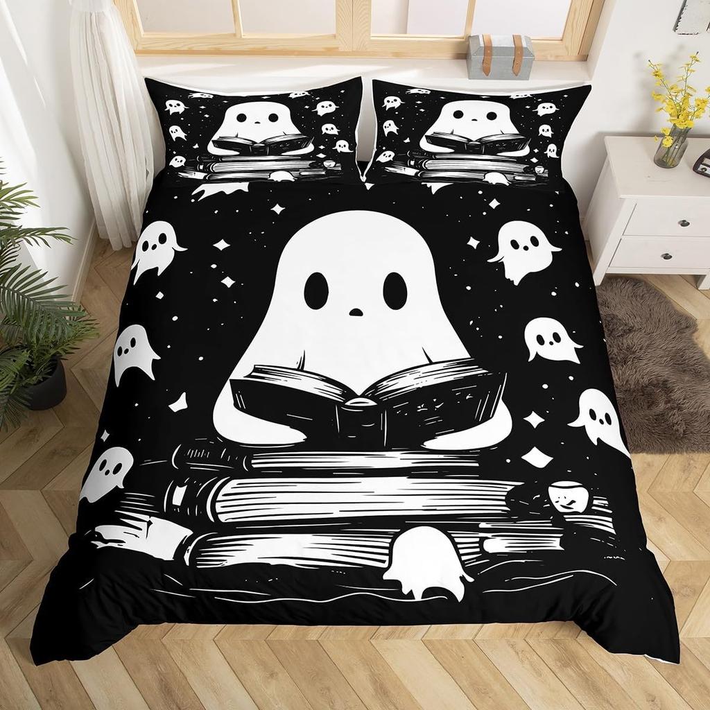 Comforter Halloween Bedding Set 3D Printed Ghost Skin-Friendly Single Twin King Size For Kids Halloween Decor