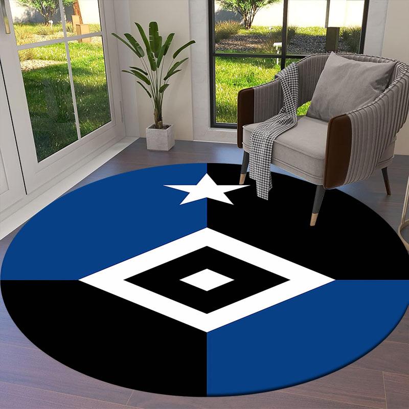 Hamburger SV Round Area Rug,Carpet Rug for Living Room Bedroom Sofa Playroom Decor,Non-slip Floor Mat