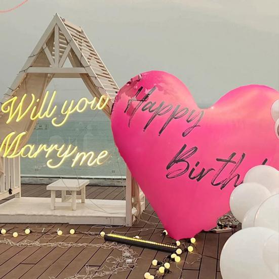 Balónek ve tvaru srdce Valentýnská narozeninová párty Výročí zásnuby Svatební výzdoba Pojďme se spolu milovat Všechno nejlepší k narozeninám Tisk balónu Foto rekvizita