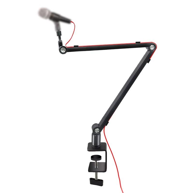 Factory Supply Metal Microphone Arm Stand-Adjustable Microphone Boom Arm Stand Bracket Holder Clip for Live Broadcasting