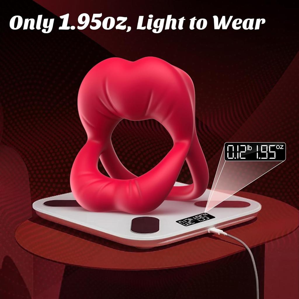Mouth Clitoral Vibrator Penis Ring, APP Penis Ring Couple Pleasure Sex Toys, Male Female, Male Female Couple Sex Toys with G Spot Clitoral Vibrator