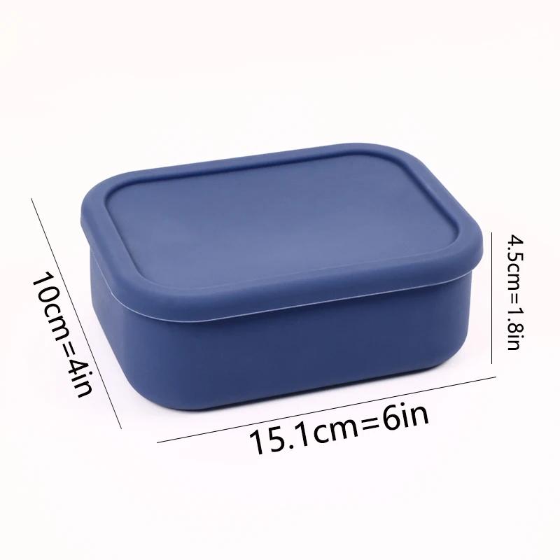 3Size Silicone Food Storage Containers Hard-Shell Silicone Bento Lunch Box Container with Lids Microwave Dishwasher Freezer Safe
