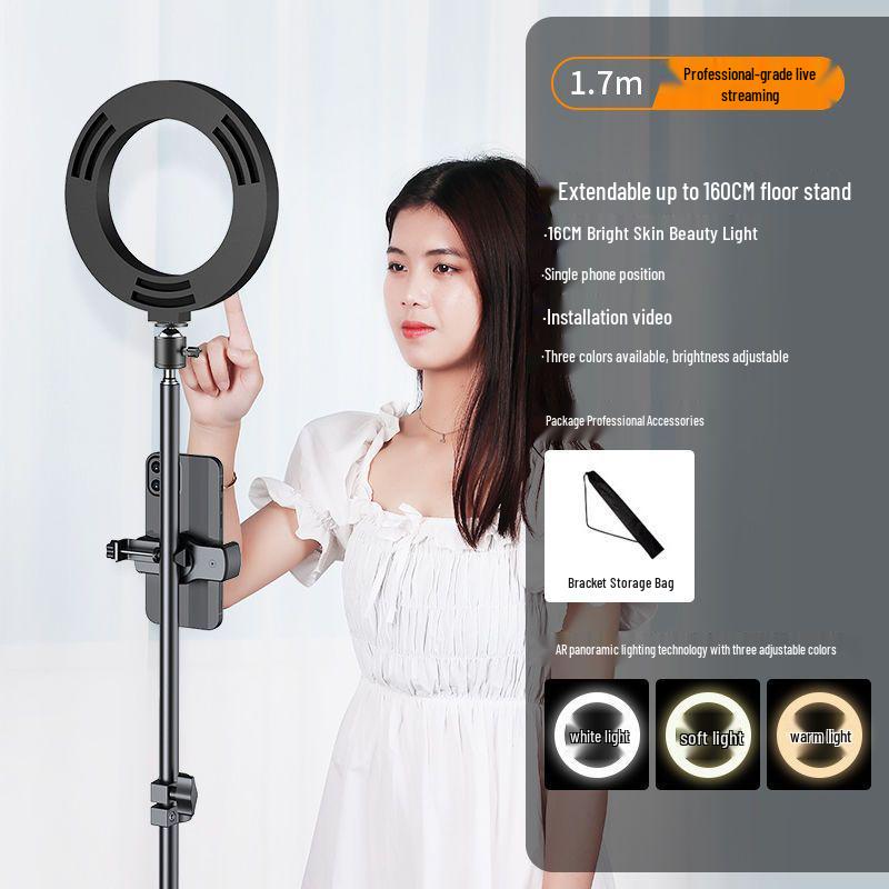 Adjustable Phone Stand with Fill Light for Live Streaming and Video Recording