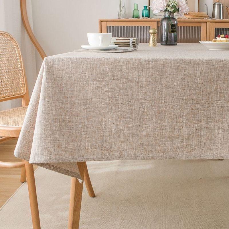 Mantel de Algodón y Lino Grueso de Alta Calidad - Elegante Diseño Liso para Mesas de Comedor y de Té, Nueva Colección